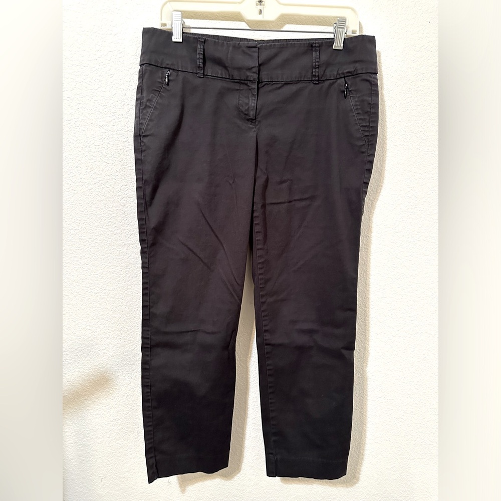ANN TAYLOR Business Casual Black Trouser Pants With Pockets Ankle length
